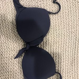 Navy blue push up bikini top